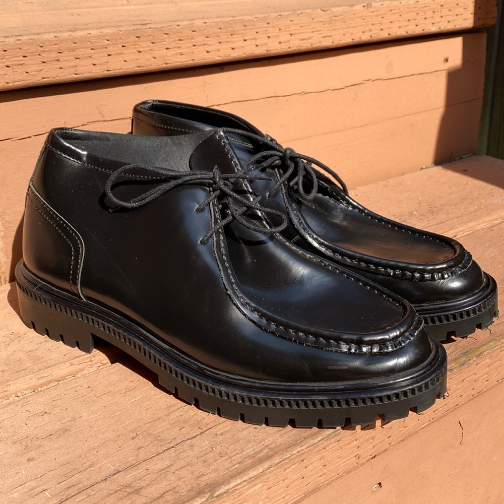Men’s Black Leather Chunky Dress Shoe